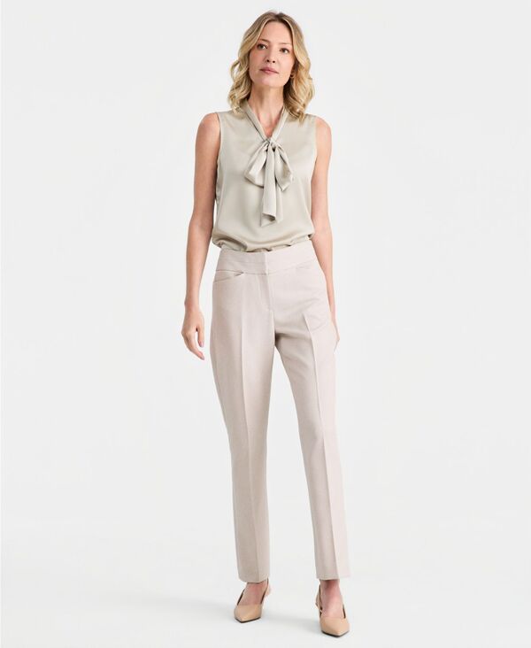タハリエーエスエル レディース ボトムス カジュアルパンツ プチ Tahari ASL Petite Mid-Rise Bell Bottom Pants Oatmeal オートミール