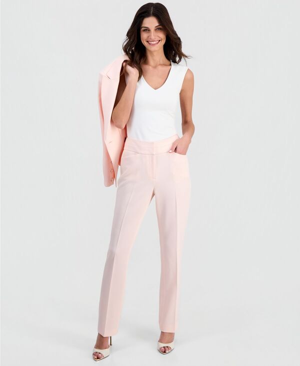 タハリエーエスエル レディース ボトムス カジュアルパンツ プチ Tahari ASL Petite Mid-Rise Bell Bottom Pants Tea Rose