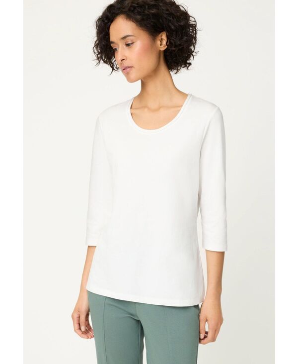 オルセン レディース トップス Tシャツ Olsen Women'solid 3/4 Sleeve T-Shirt Off white オフホワイト|ReVida 店