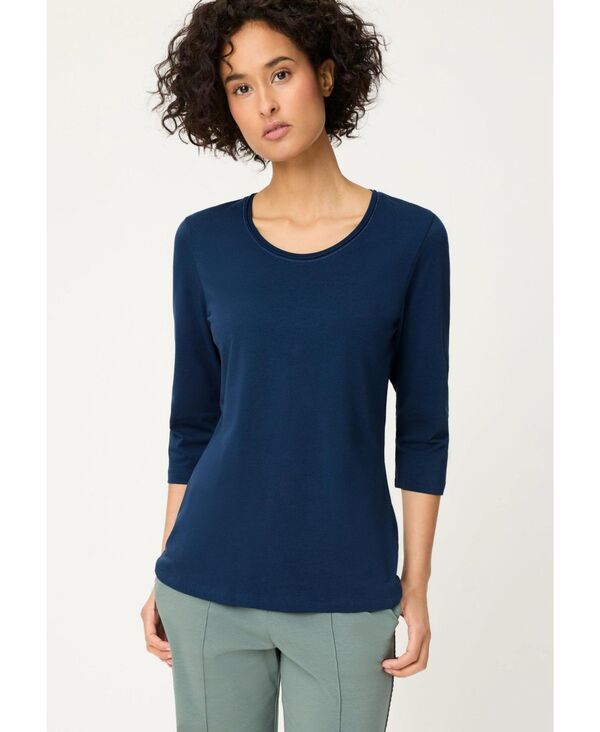 オルセン レディース トップス Tシャツ Olsen Women'solid 3/4 Sleeve T-Shirtrue navy ネイビー|ReVida 店