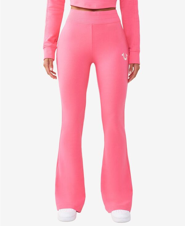 トゥルーレリジョン レディース ボトムス カジュアルパンツ パイル ブーツ True Religion Women's French Terry Boot Cut Pants Camellia Rose