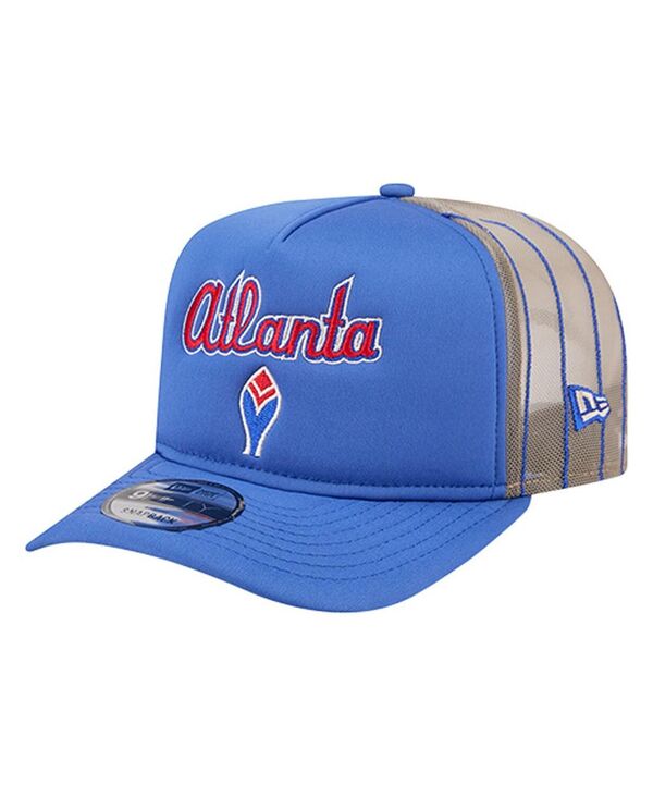 ニューエラ メンズ アクセサリー 帽子 ヴィンテージ New Era Men's Royal Atlanta Braves Vintage Arched Foam Front 9FIFTY A-Frame Adjustable Trucker Hat Royal｜ReVida 店