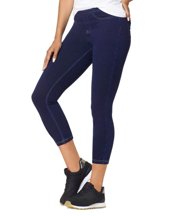 ヒュー レディース ボトムス レギンス デニム キャップ Hue Women's Mid-Rise Pull-On Denim Capri Leggings Dark Wash デニム