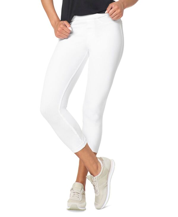ヒュー レディース ボトムス レギンス デニム キャップ Hue Women's Mid-Rise Pull-On Denim Capri Leggings White ホワイト