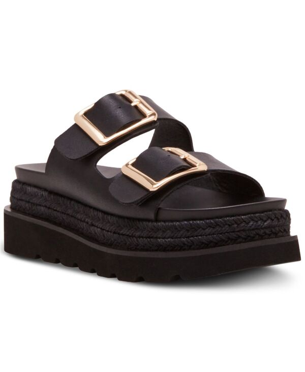 マッデンガール レディース シューズ サンダル プラットフォーム Madden Girl Mythiccal Platform Espadrille Footbed Sandals Black ブラック｜ReVida 店