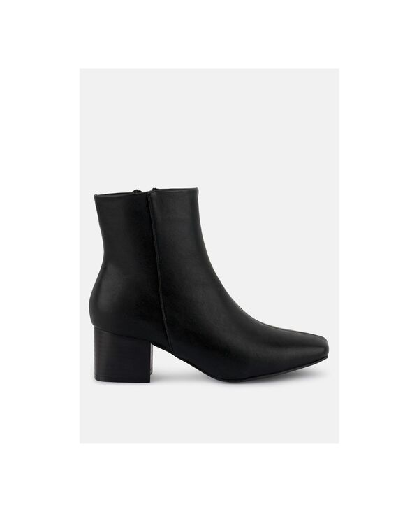 ロンドンラグ レディース シューズ ブーツ・レインブーツ アンクル レザー London Rag Womens davia leather square toe ankle boots Black ブラック