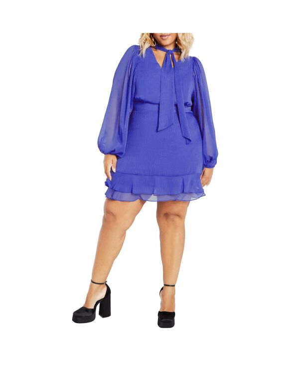 シティーシック レディース トップス ワンピース プラスサイズ CITY CHIC Plusize Blakely Dress Dazzling blue ブルー