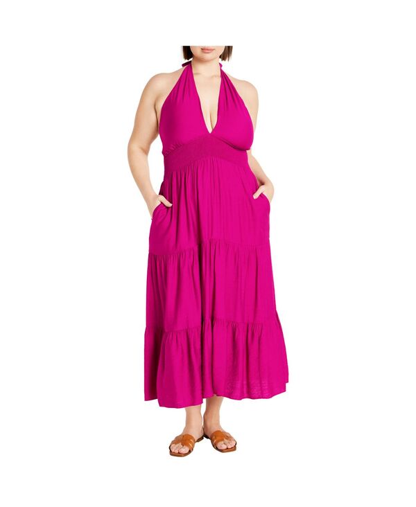 シティーシック レディース トップス ワンピース プラスサイズ マキシ CITY CHIC Plusize Dallas Maxi Dressangria