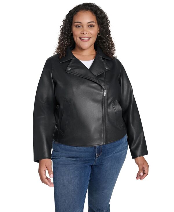 リーバイス レディース アウター ジャケット・ブルゾン プラスサイズ Levi's Plusize Long Sleeve Moto Jacket Black ブラック