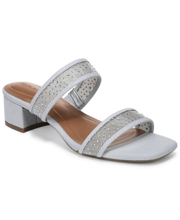 スタイルアンドコー レディース シューズ スリッポン・ローファー サンダル メッシュ Style \u0026 Co Women\u0027s Violetttwo Band Mesh Evening Slip-On Sandals Macy\u0027s Exclusive Silver しろがね色