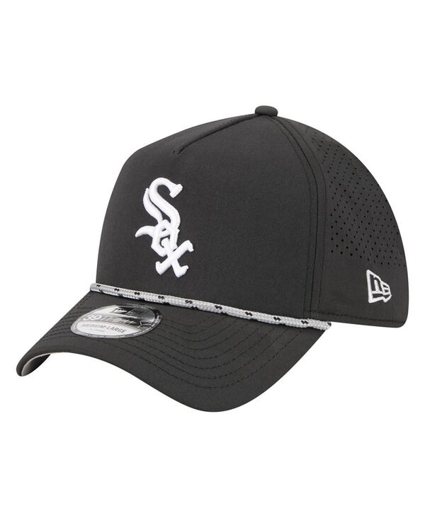 ニューエラ メンズ アクセサリー 帽子 New Era Men's Black Chicago White Sox 39THIRTY A-Frame Perforated Flex Hat Black ブラック