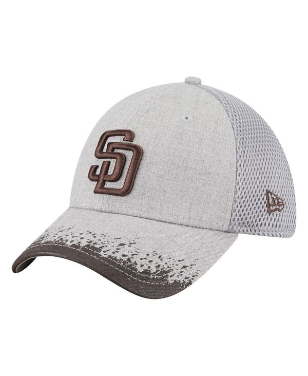 ニューエラ メンズ アクセサリー 帽子 New Era Men's Gray San Diego Padres Visor Paint Splatter 39THIRTY Flex Hat Gray グレー｜ReVida 店