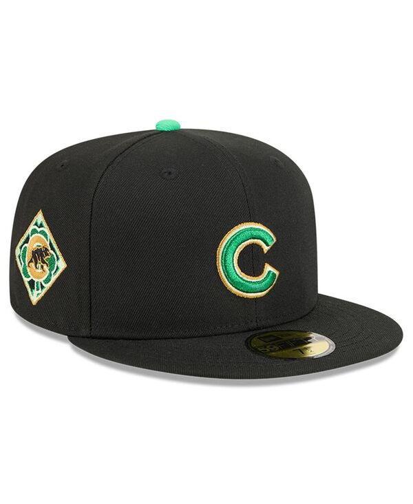 ニューエラ メンズ アクセサリー 帽子 New Era Men Black Chicago Cubs 2026 St. Patrick Day 59FIFTY Fitted Hat Black ブラック