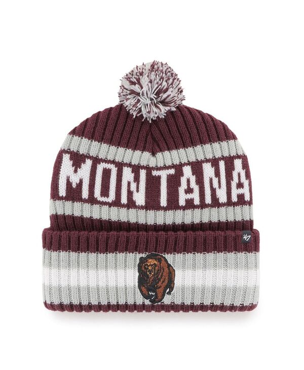 47 ブランド メンズ アクセサリー 帽子 ニット '47 Brand Men's Maroon Montana Grizzlies Bering Cuffed Knit Hat with Pomaroon マルーン|ReVida 店