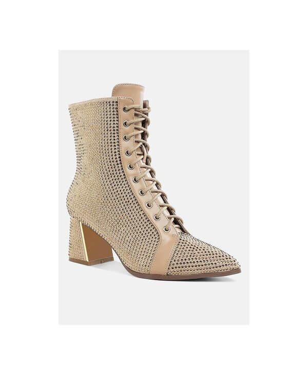 ロンドンラグ レディース シューズ ブーツ・レインブーツ アンクル London Rag Women's Calla Rhinestonembellished Ankle Boots Beige microfiber ベージュ