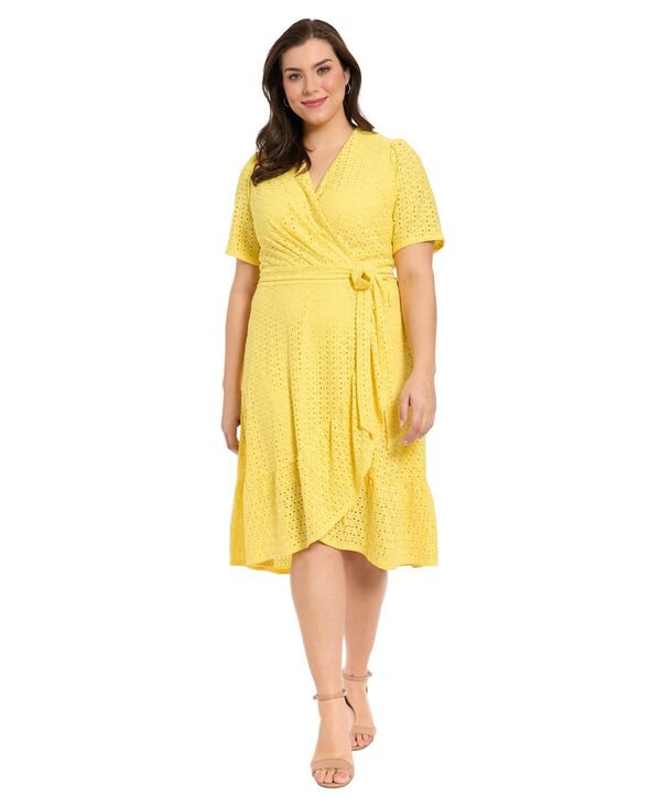 ロンドンタイムス レディース トップス ワンピース プラスサイズ London Times Plusizeyelet Wrap Dressnapdragon