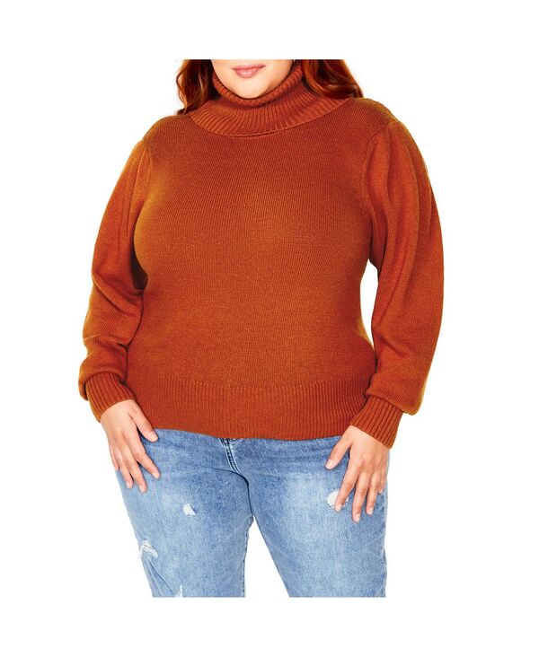 シティーシック レディース アウター ニット・セーター プラスサイズ CITY CHIC Plusize Softly Sweet Sweater Orange オレンジ 14,415円