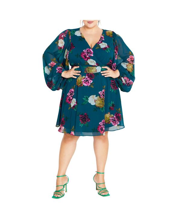 シティーシック レディース トップス ワンピース プリント CITY CHIC Women's Khloe Print Dress Print