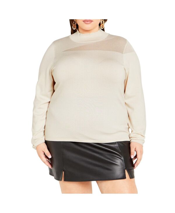 シティーシック レディース アウター ニット・セーター プラスサイズ CITY CHIC Plusize Katalina Jumper Oat