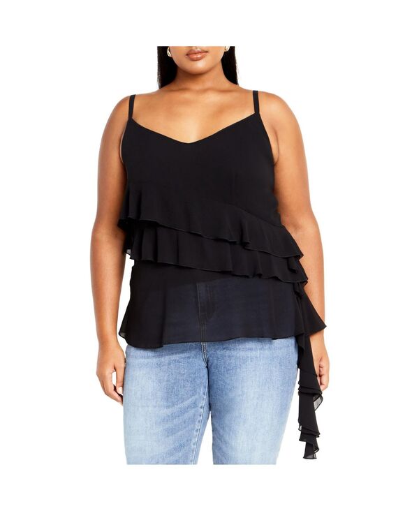 シティーシック レディース トップス シャツ CITY CHIC Women's Lovers Lane Top Black ブラック