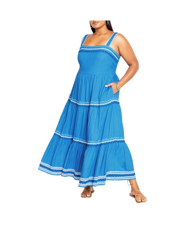 シティーシック レディース トップス ワンピース CITY CHIC Women's Paradiso Dress Ice blue ブルー 15,315円
