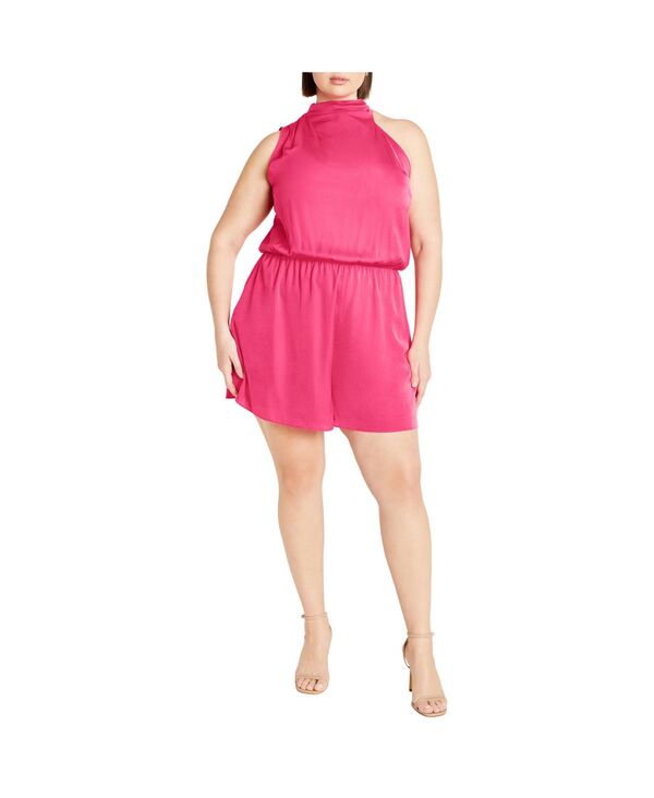 シティーシック レディース ボトムス ハーフパンツ・ショーツ プラスサイズ ロンパース CITY CHIC Plusize Kiana Romper Summer pink ピンク 20,610円