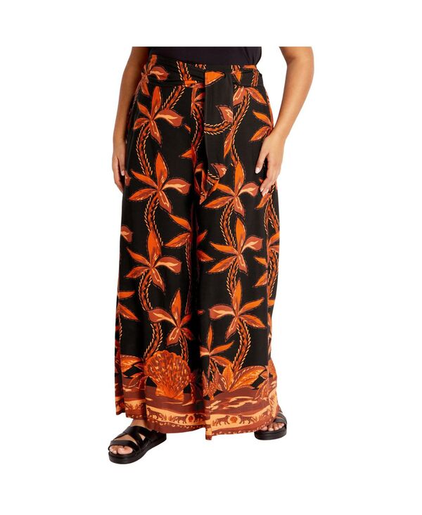 シティーシック レディース ボトムス カジュアルパンツ プラスサイズ CITY CHIC Plusize Treasure Pant Black tahitian border ブラック 13,845円