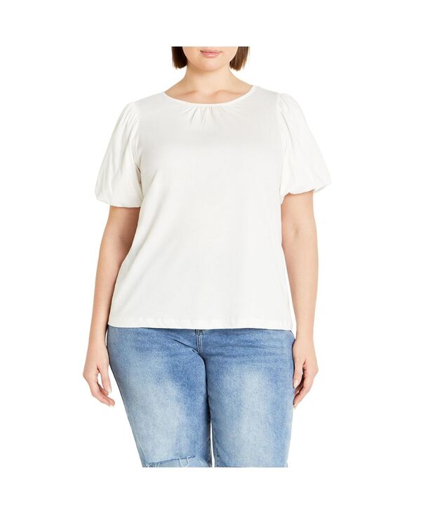シティーシック レディース トップス シャツ CITY CHIC Women's Leona Top Ivory アイボリー