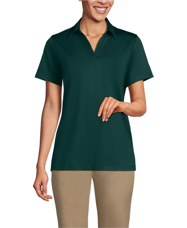 ランズエンド レディース トップス シャツ Lands' End Women'short Sleeve Rapidry Sport Neck Polo Shirt Evergreen 12,305円