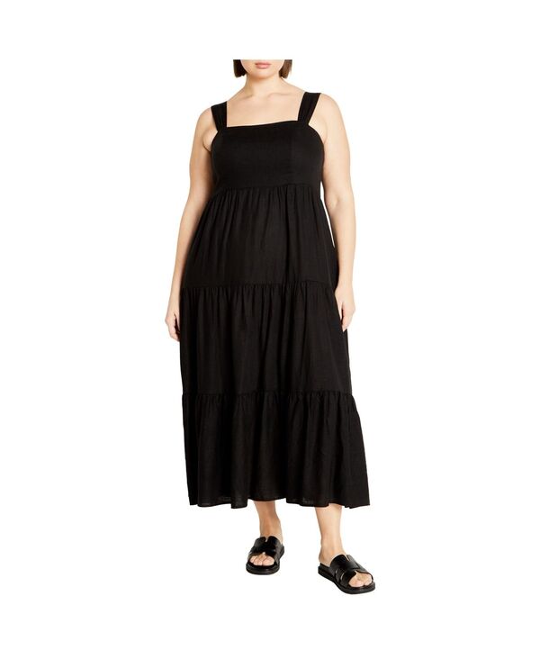 シティーシック レディース トップス ワンピース マキシ CITY CHIC Women's Livvy Maxi Dress Black ブラック
