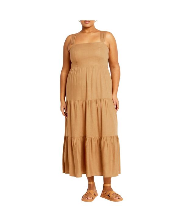シティーシック レディース トップス ワンピース マキシ CITY CHIC Women's Livvy Maxi Dress Caramel