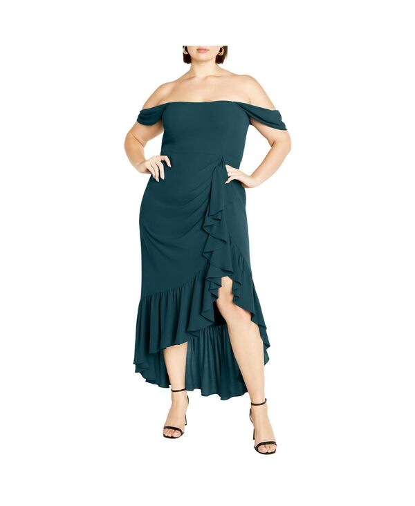 シティーシック レディース トップス ワンピース マキシ CITY CHIC Women's Rosabella Maxi Dress Emerald エメラルド