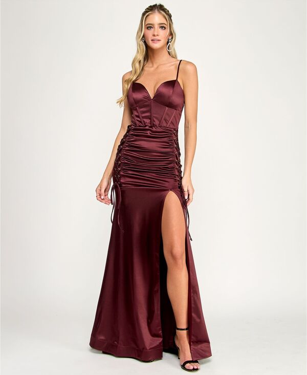 エメラルドサンデー レディース トップス ワンピース Emerald Sundae Juniors\' Grommeted Mermaid Gown Raisin|ReVida 店