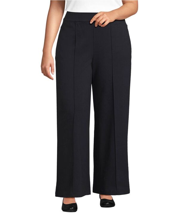 ランズエンド レディース ボトムス カジュアルパンツ プラスサイズ Lands' End Plusize Starfishigh Rise Palazzo Pants Black ブラック