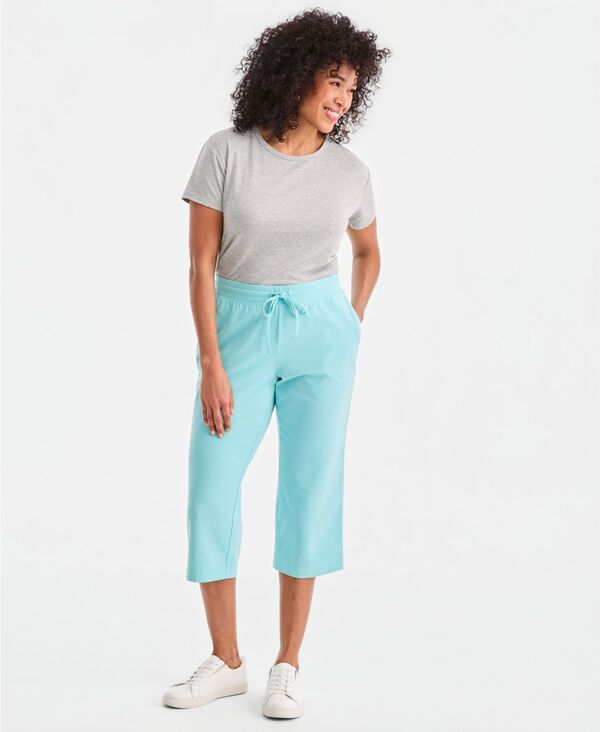 スタイルアンドコー レディース ボトムス カジュアルパンツ スウェットパンツ キャップ Style & Co Women's Mid Rise Capri Sweatpants Created for Macy's Amazonite