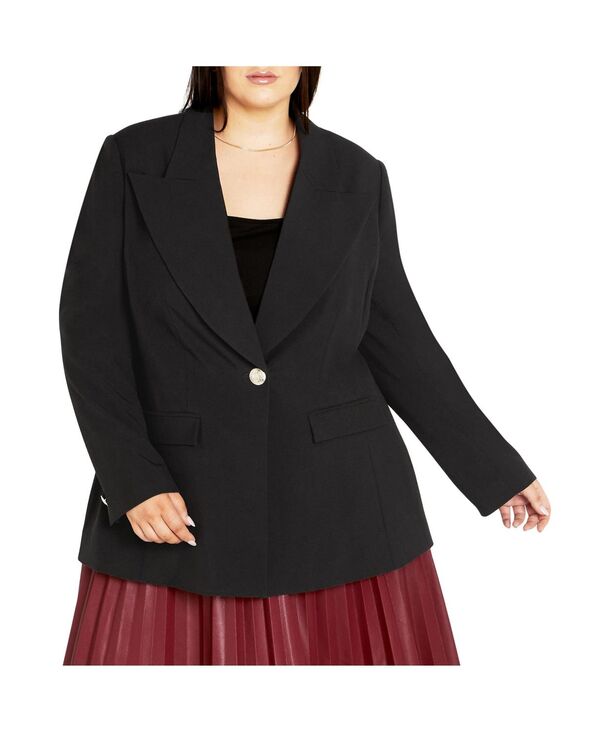 シティーシック レディース アウター ジャケット・ブルゾン プラスサイズ CITY CHIC Plusize Sloane Jacket Black ブラック