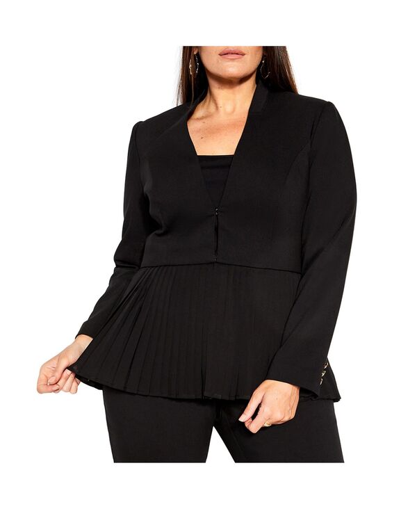 シティーシック レディース アウター ジャケット・ブルゾン プラスサイズ CITY CHIC Plusize Sadie Jacket Black ブラック