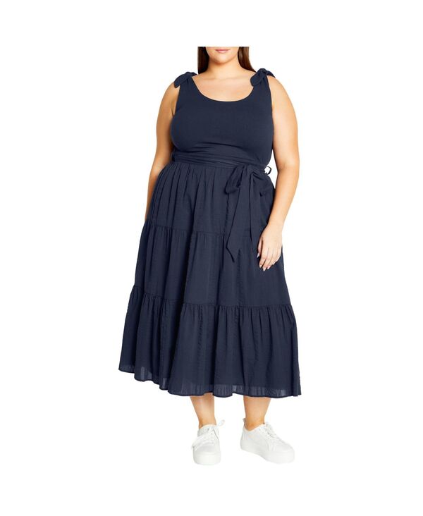 シティーシック レディース トップス ワンピース CITY CHIC Women's Hallie Dress Navy ネイビー