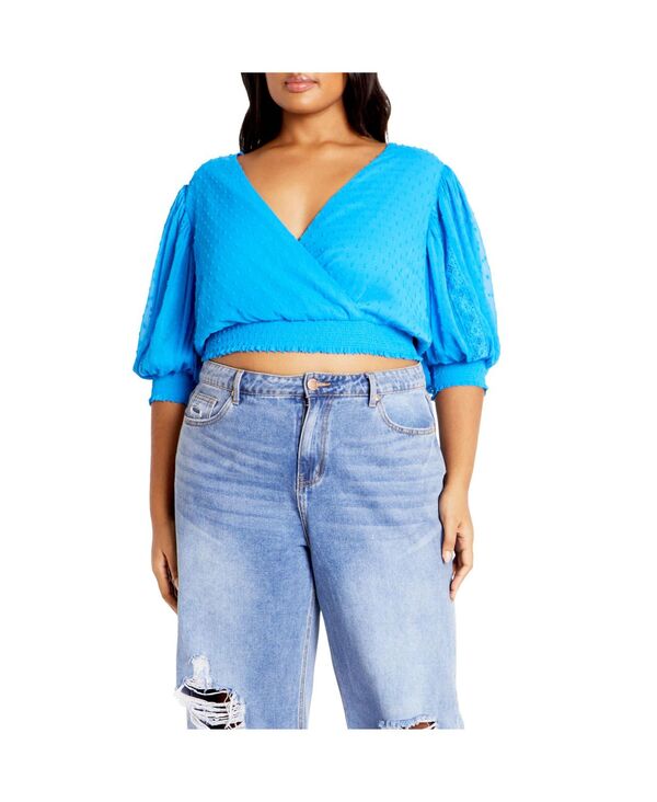 シティーシック レディース トップス シャツ CITY CHIC Women's Dee Top Cornflower