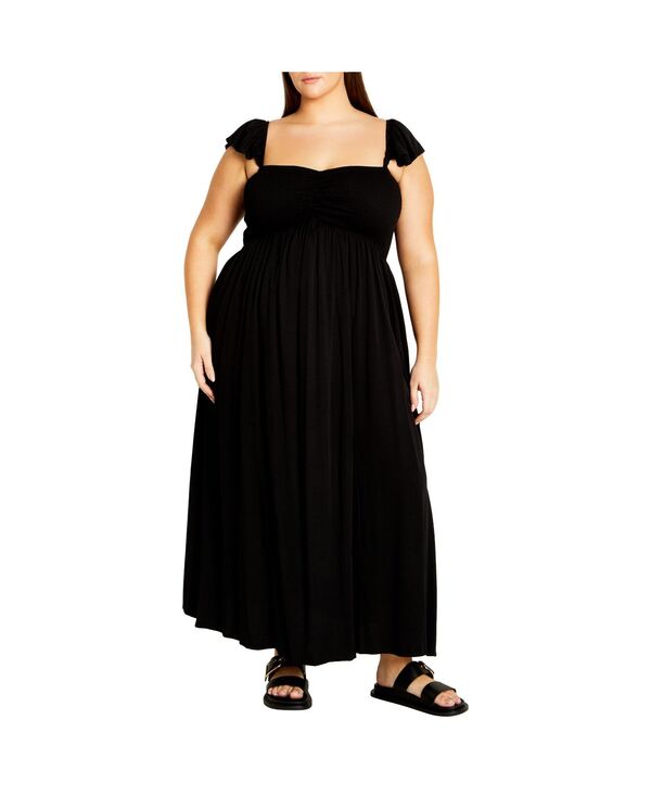シティーシック レディース トップス ワンピース プラスサイズ マキシ CITY CHIC Plusize Tiarne Maxi Dress Black ブラック