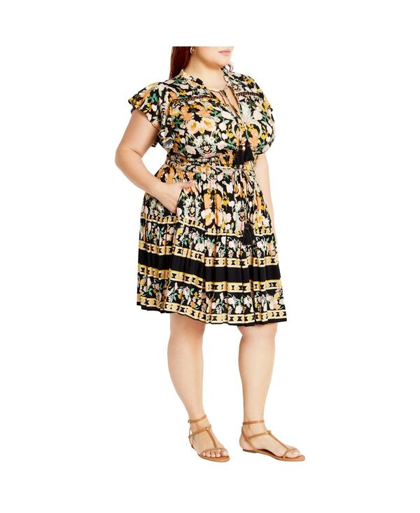 シティーシック レディース トップス ワンピース プラスサイズ CITY CHIC Plusize Lilah Dress Black free spirit ブラック|ReVida 店