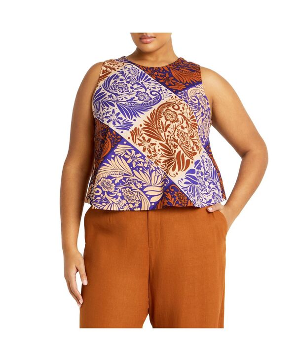シティーシック レディース トップス シャツ プリント CITY CHIC Women's Amara Printop Naxos