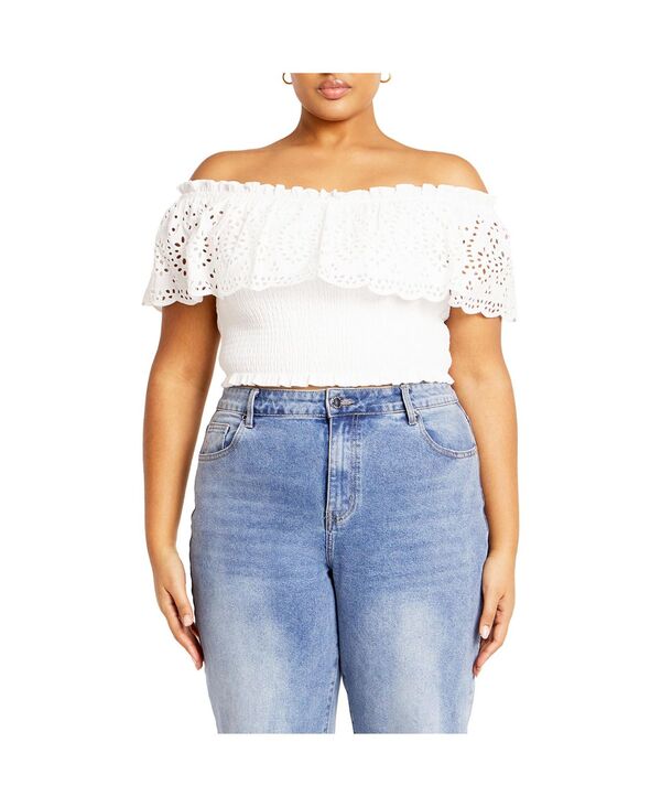 シティーシック レディース トップス シャツ CITY CHIC Women's Jayde Top Ivory アイボリー