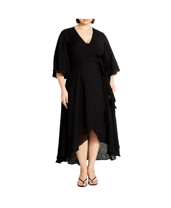 シティーシック レディース トップス ワンピース プラスサイズ マキシ CITY CHIC Plusize Kira Maxi Dress Black ブラック 14,686円