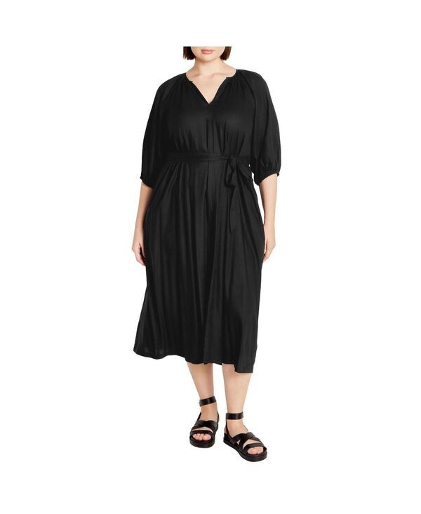 シティーシック レディース トップス ワンピース CITY CHIC Women's Davina Dress Black ブラック