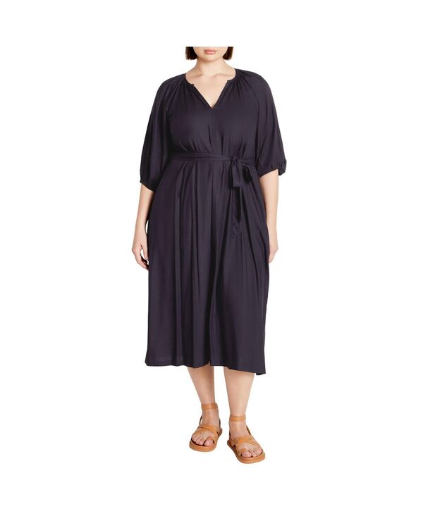 シティーシック レディース トップス ワンピース CITY CHIC Women's Davina Dress Navy ネイビー