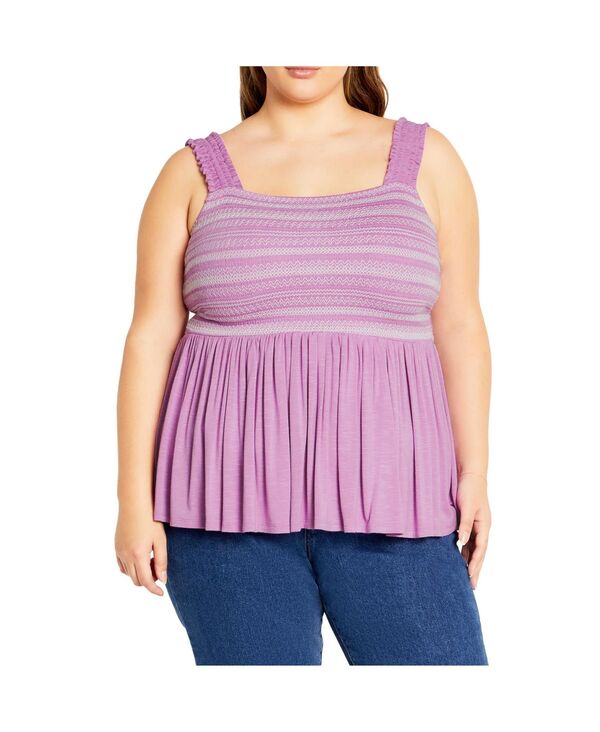 シティーシック レディース トップス シャツ CITY CHIC Women's Danni Top Violet バイオレット