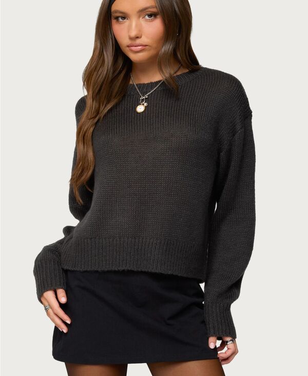 アディクテッド レディース アウター ニット・セーター Edikted Womens Kyrah Oversized Knit Sweater Dark-gray グレー｜ReVida 店