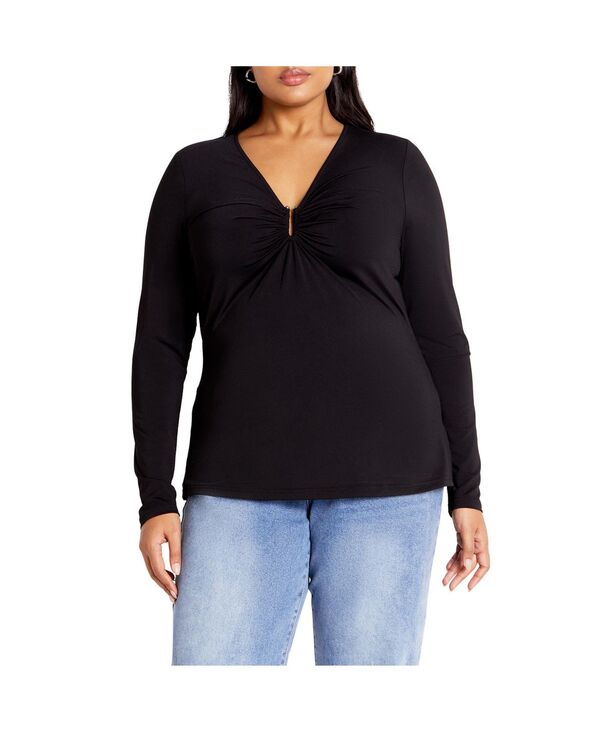 シティーシック レディース トップス シャツ CITY CHIC Women's Izzy Top Black ブラック