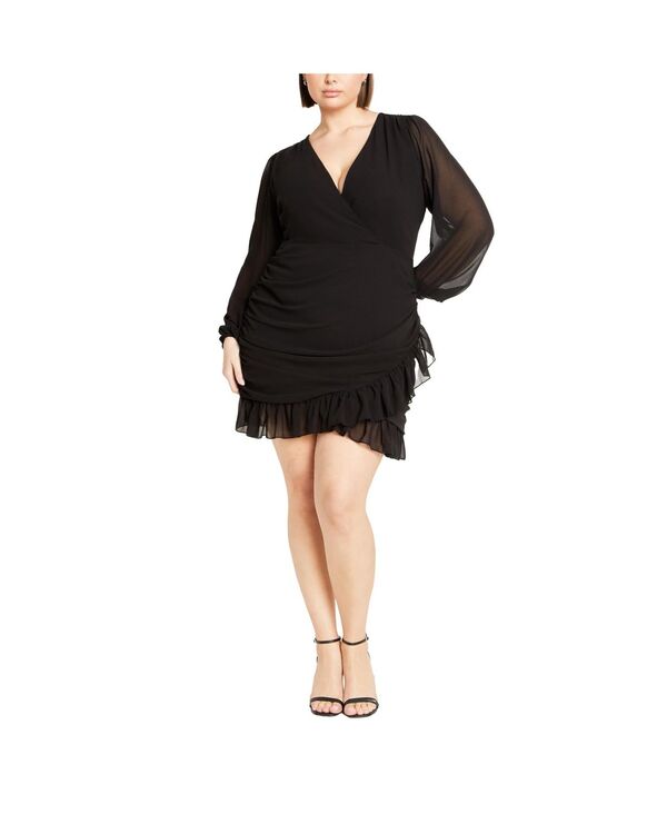 シティーシック レディース トップス ワンピース CITY CHIC Women's Kitty Dress Black ブラック
